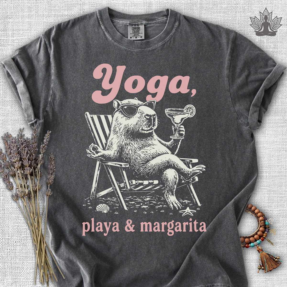 Capybara Yoga, Playa & Margarita Comfort Colors® Tee