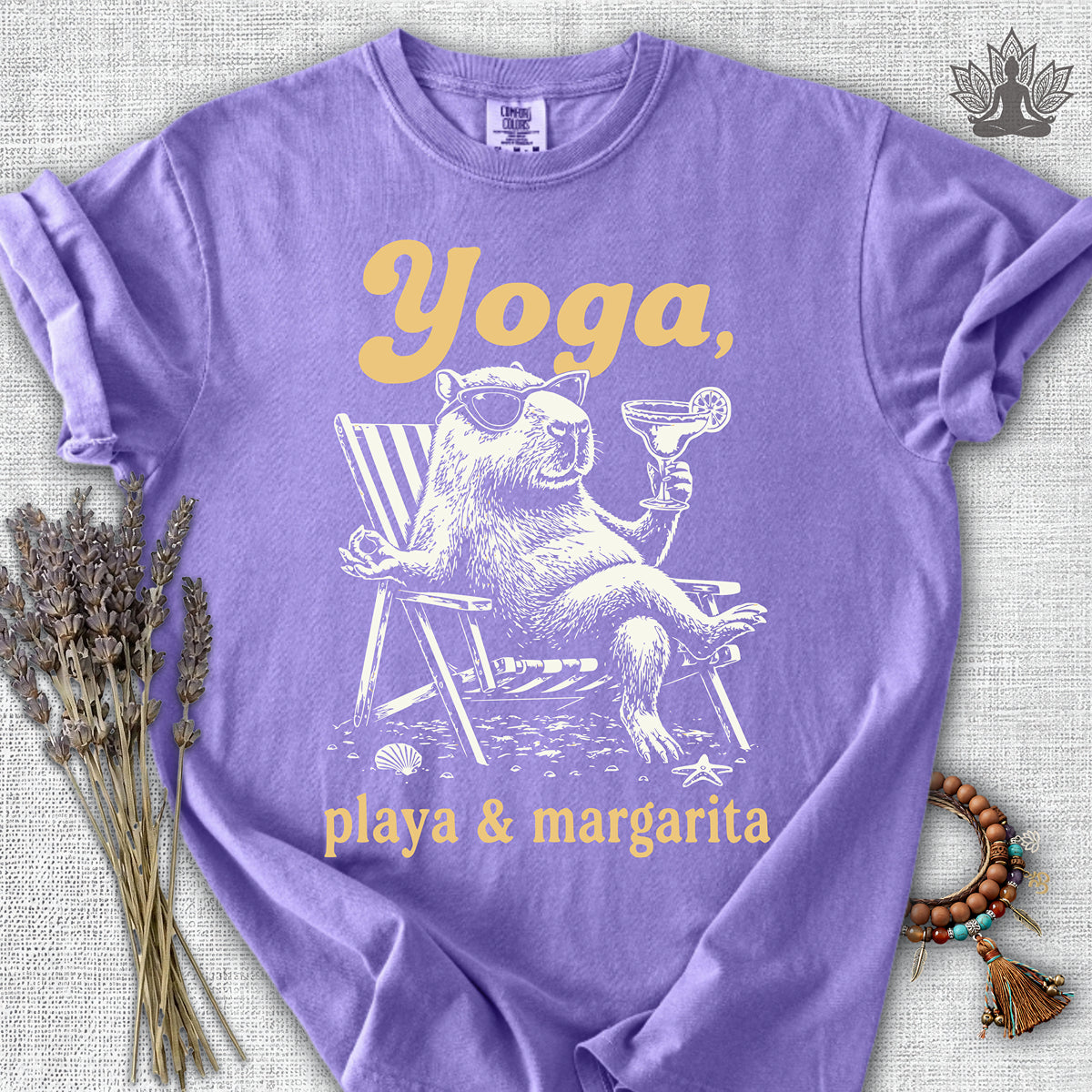 Capybara Yoga, Playa & Margarita Comfort Colors® Tee