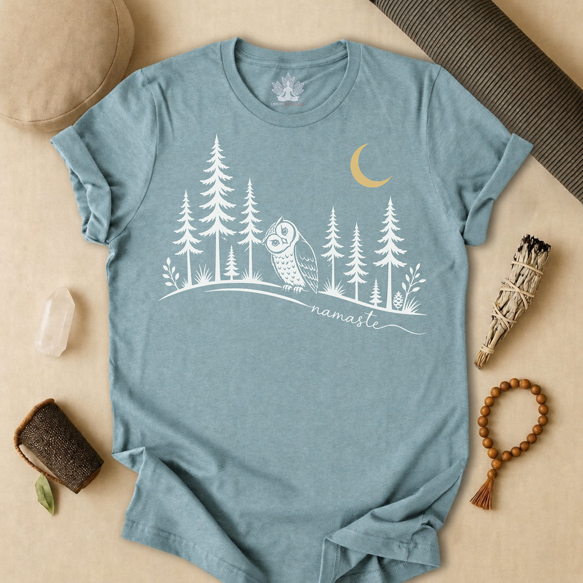 Namaste Forest Owl Tee