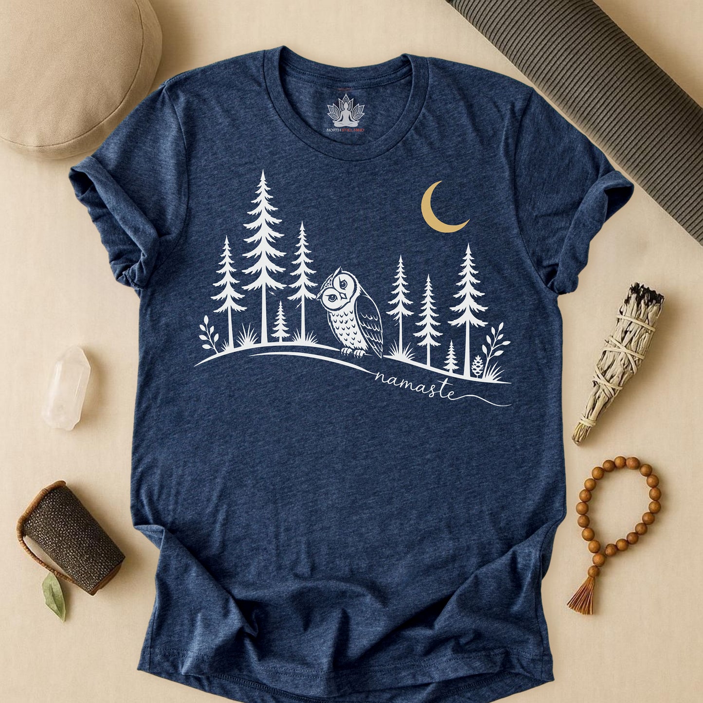 Namaste Forest Owl Tee