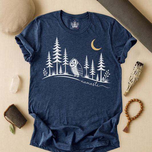Namaste Forest Owl Tee