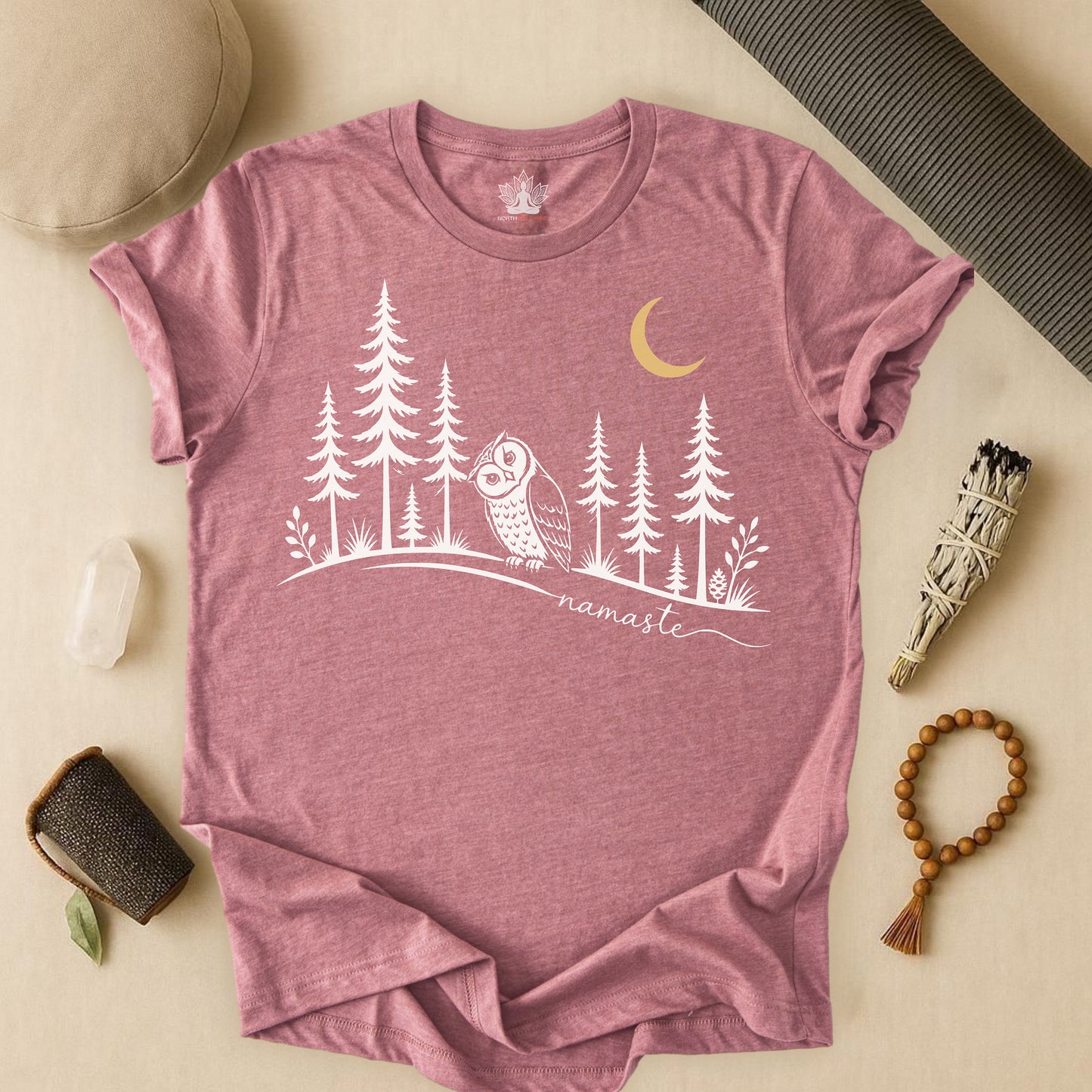 Namaste Forest Owl Tee