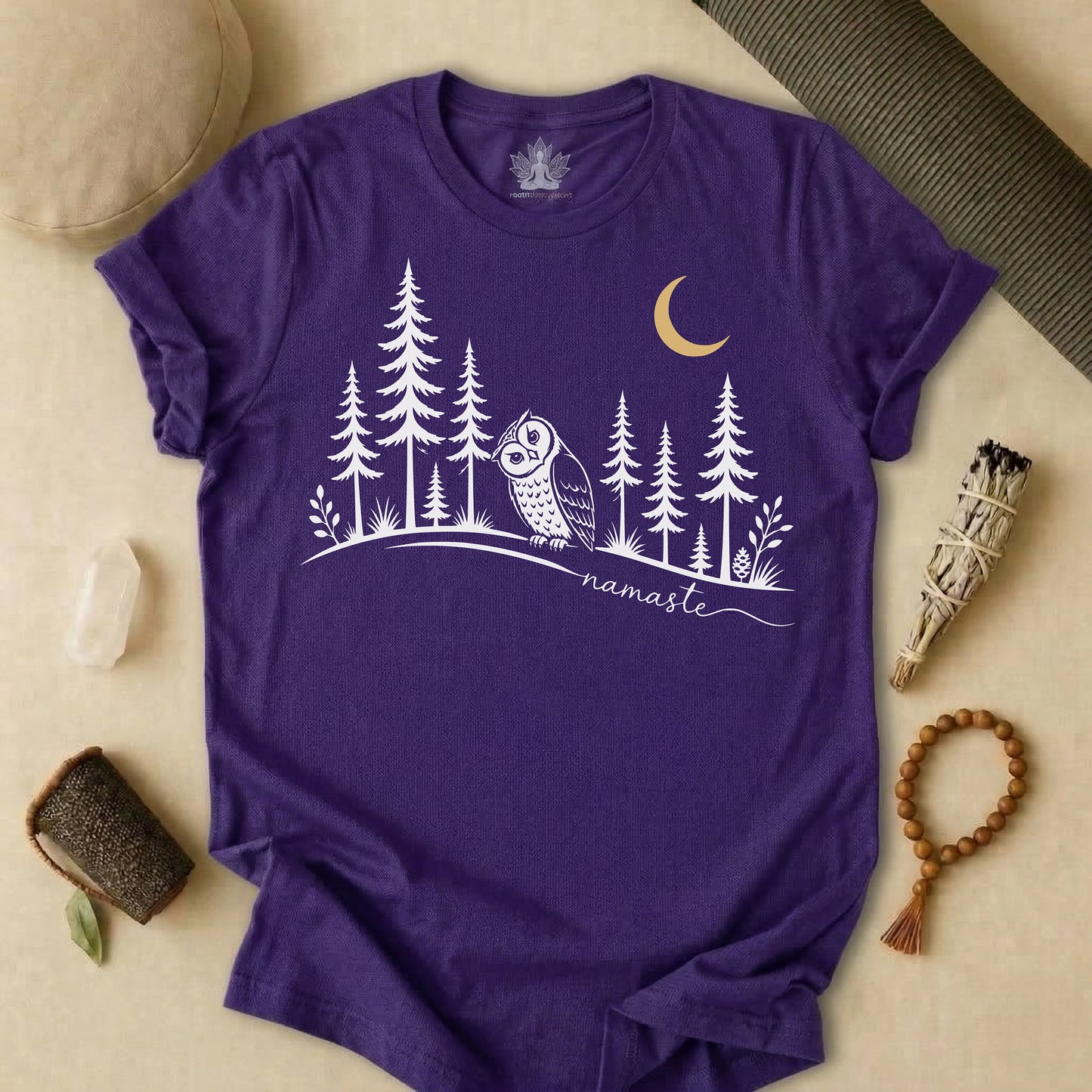 Namaste Forest Owl Tee