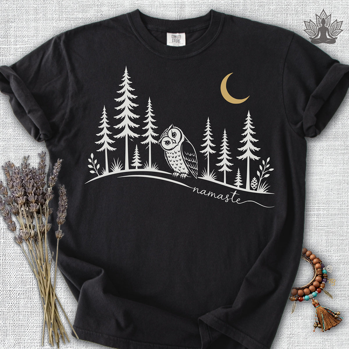 Namaste Forest Owl Comfort Colors® Tee