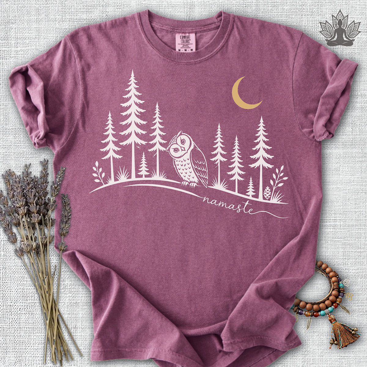 Namaste Forest Owl Comfort Colors® Tee