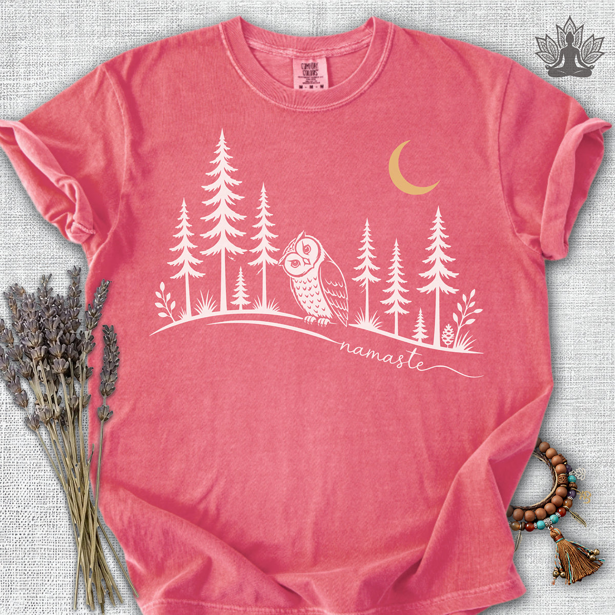 Namaste Forest Owl Comfort Colors® Tee