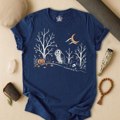 Namaste Forest Owl Halloween Edition Tee
