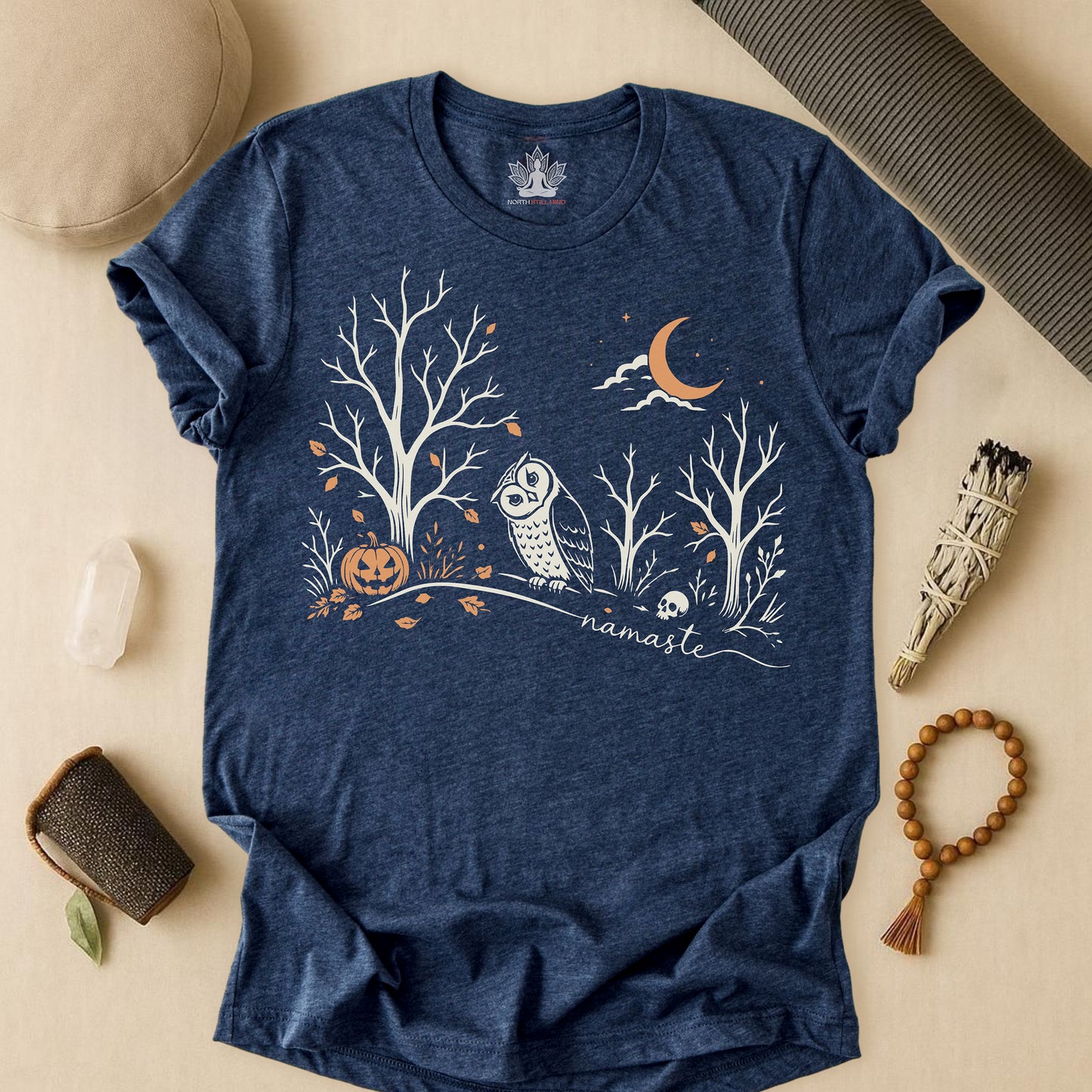 Namaste Forest Owl Halloween Edition Tee