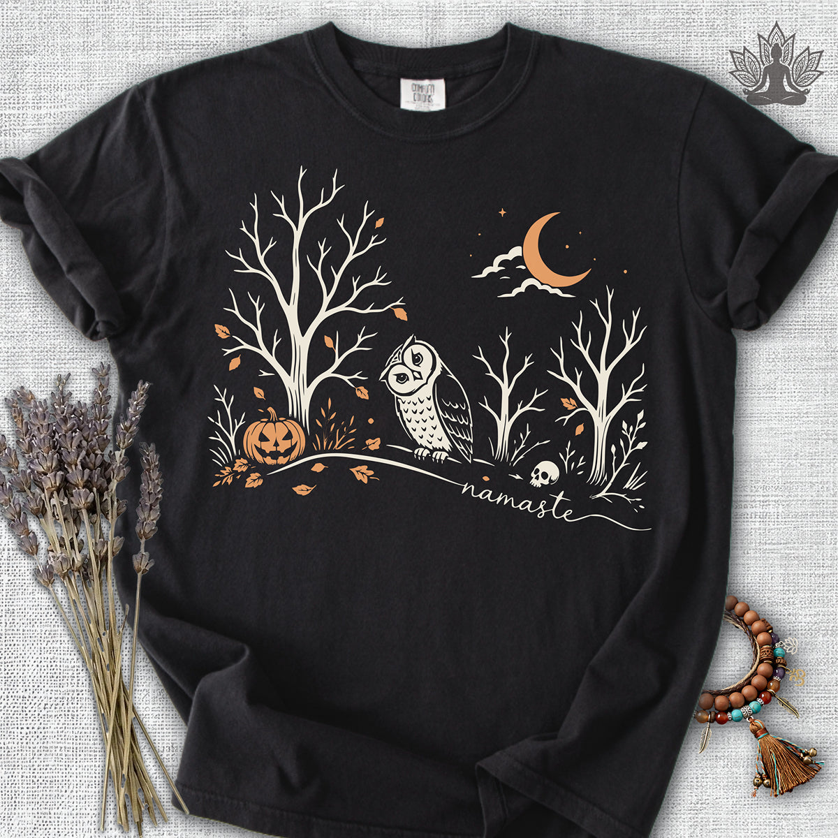 Namaste Forest Owl Halloween Edition Comfort Colors® Tee