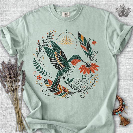 Boho Hummingbird & Feathers Comfort Colors® Tee