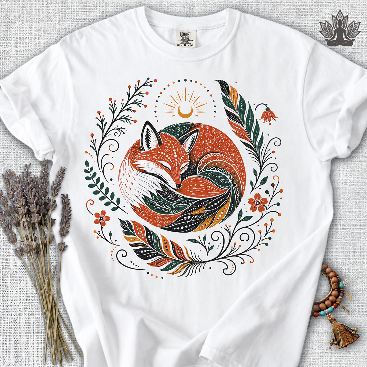Boho Fox & Feathers Comfort Colors® Tee