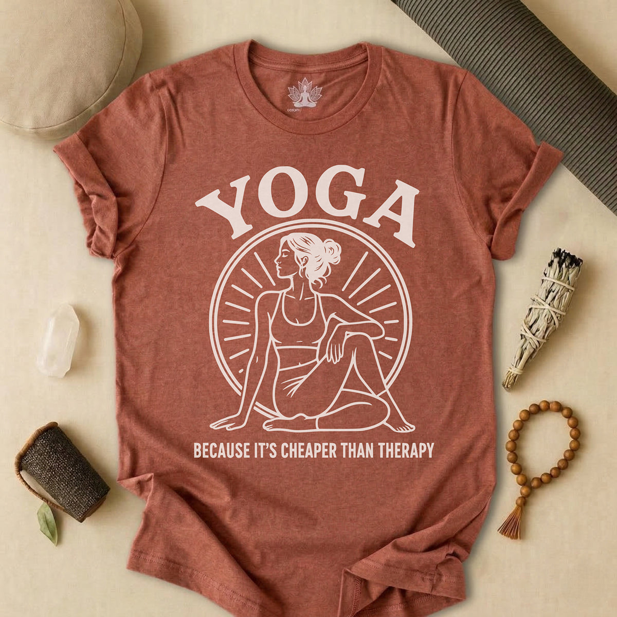 Yoga Because It's Cheaper Than Therapy Tee