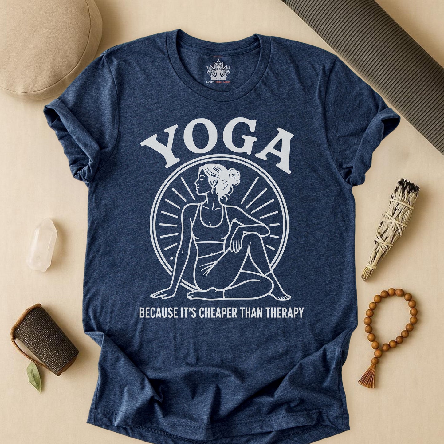 Yoga Because It's Cheaper Than Therapy Tee