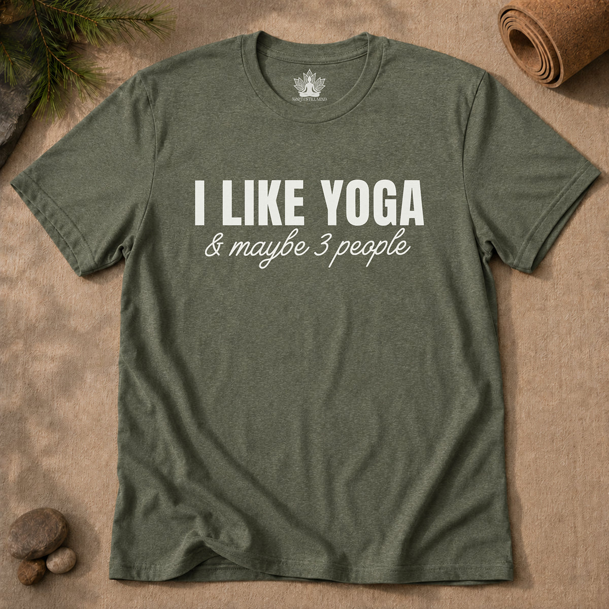 I Like Yoga & Maybe 3 People - Funny Men Tee