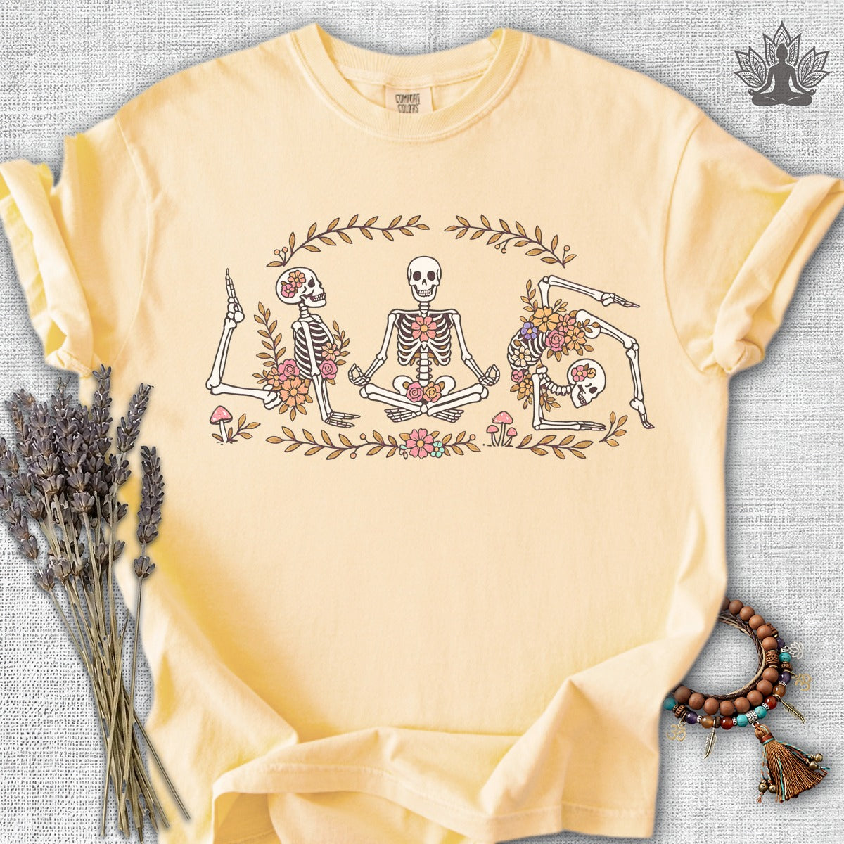 Floral Skeletons Meditation Comfort Colors® Tee