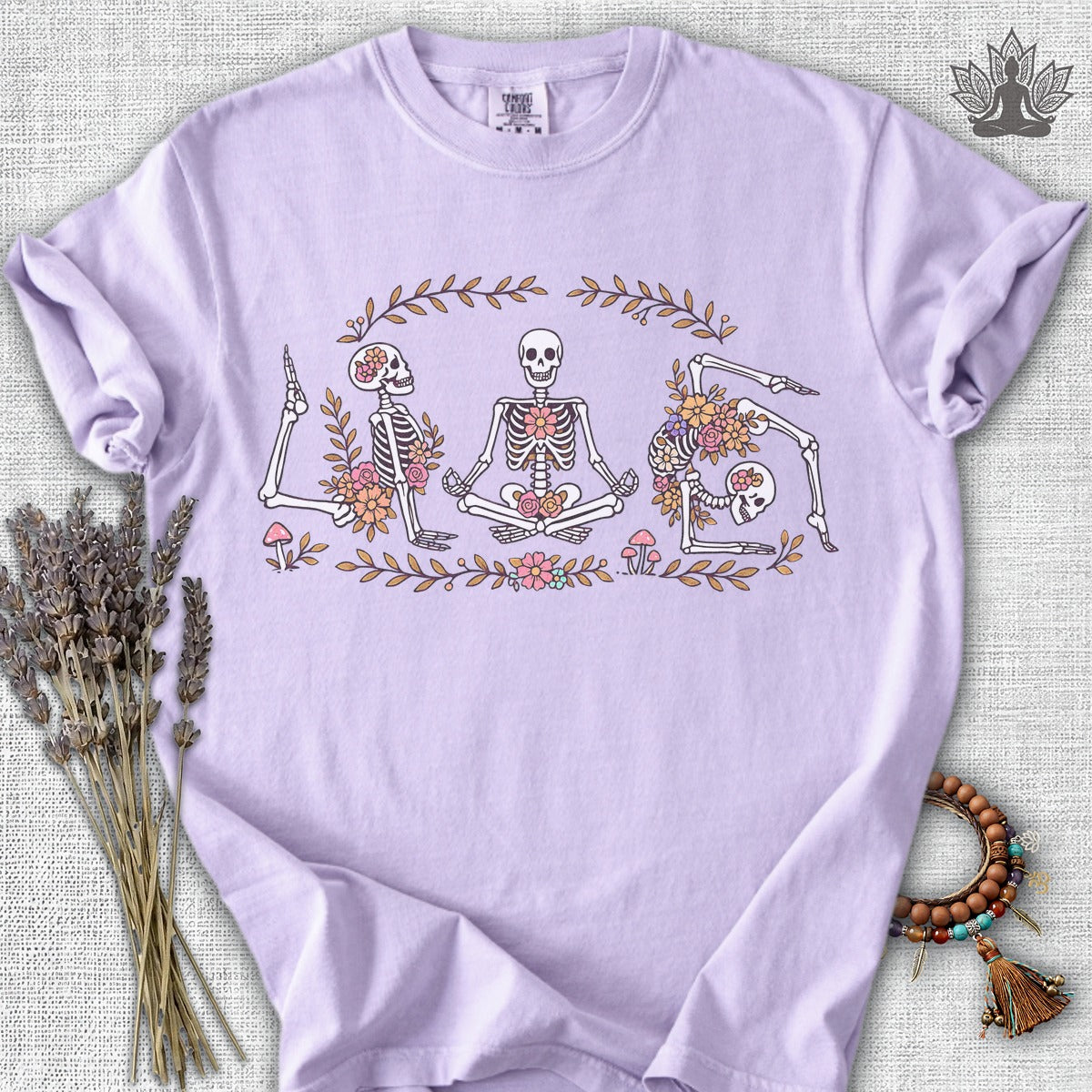 Floral Skeletons Meditation Comfort Colors® Tee