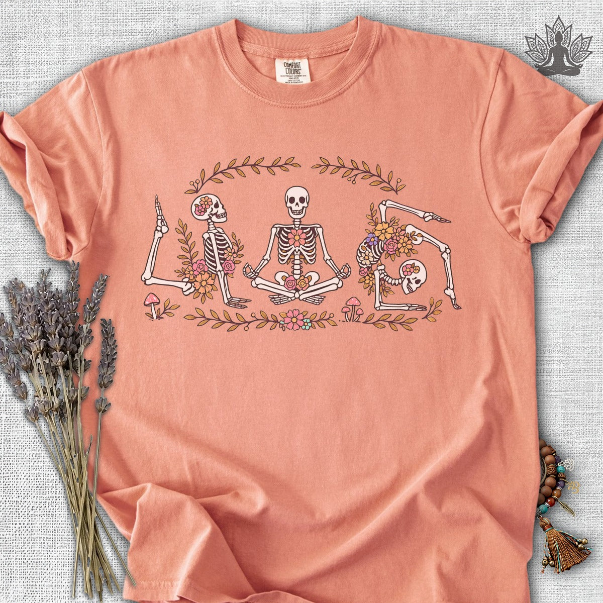 Floral Skeletons Meditation Comfort Colors® Tee