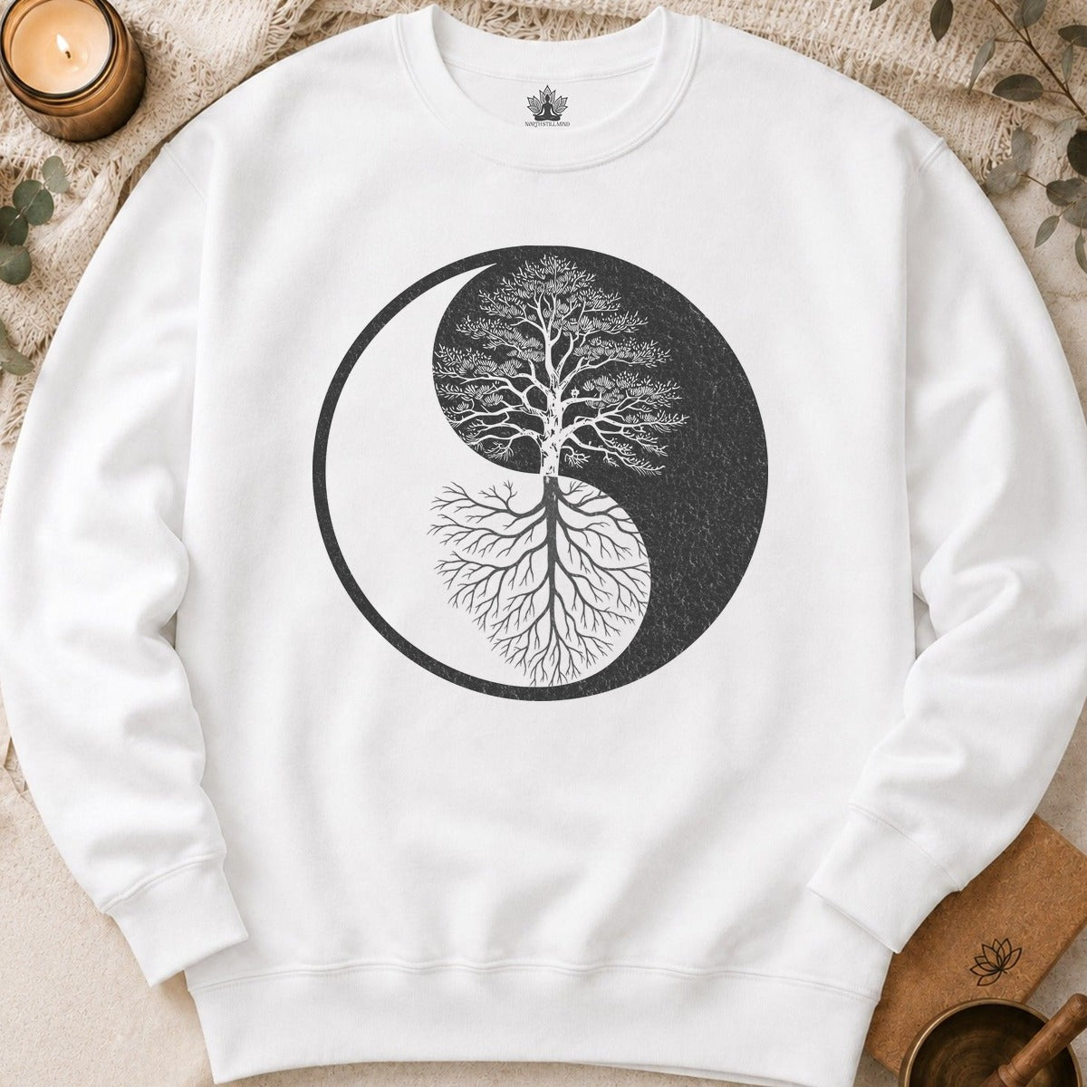 Arbre Yin Yang - Sweat-shirt à racines miroir