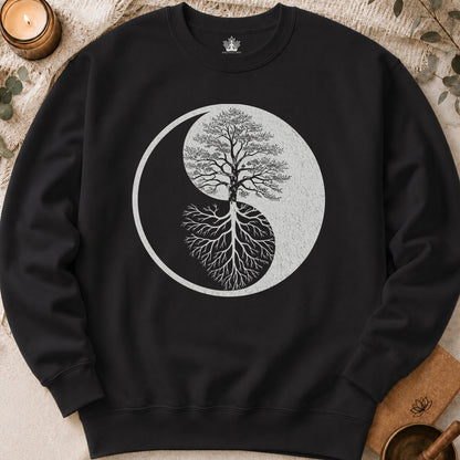 Arbre Yin Yang - Sweat-shirt à racines miroir