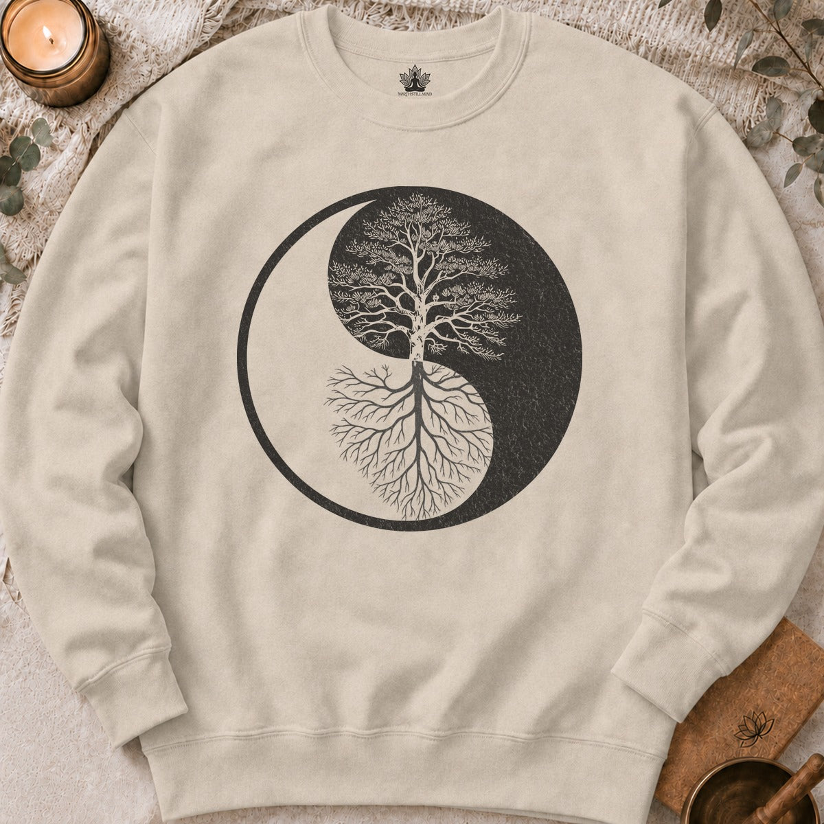 Arbre Yin Yang - Sweat-shirt à racines miroir