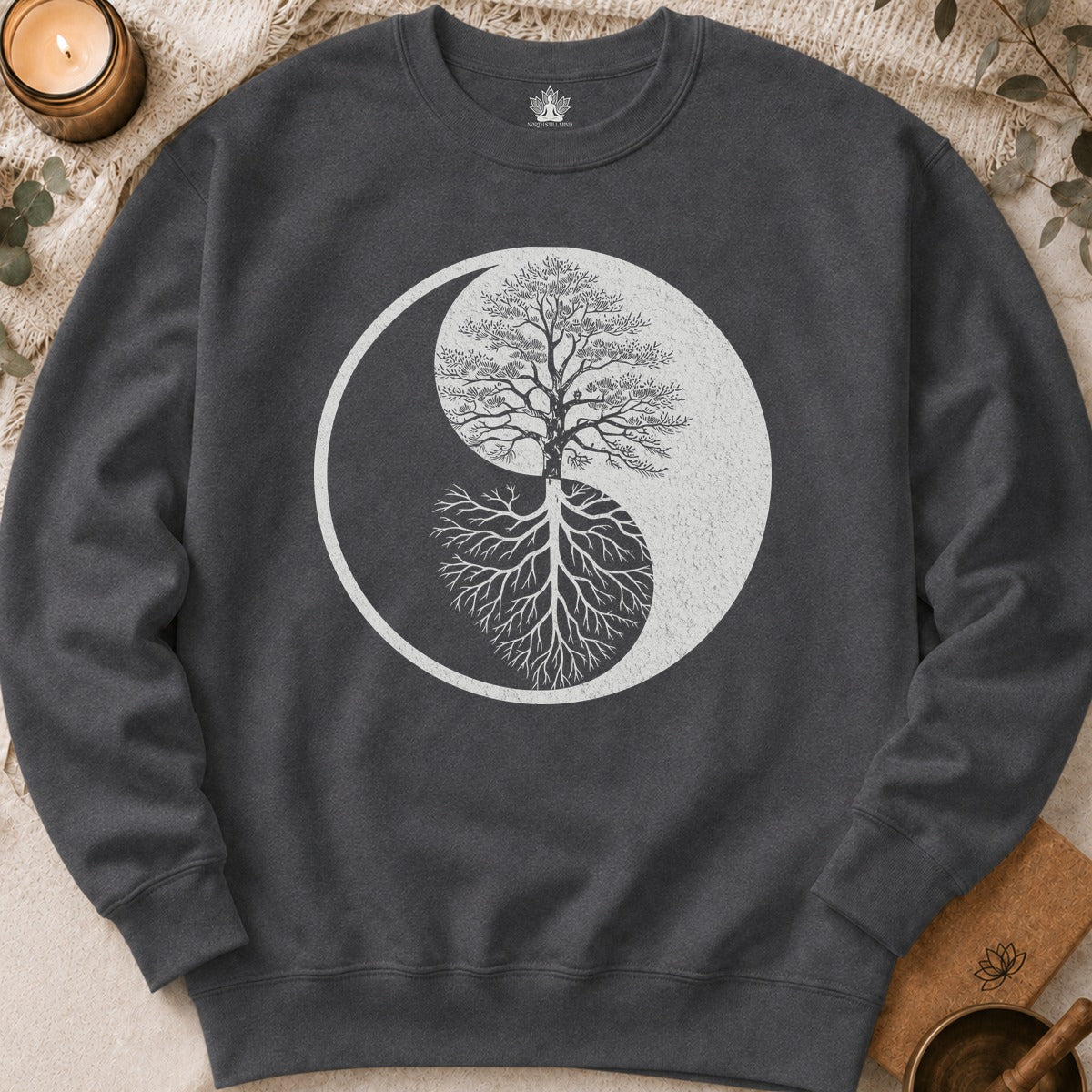 Arbre Yin Yang - Sweat-shirt à racines miroir