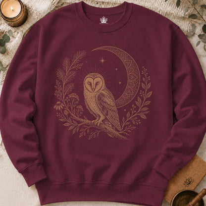Barn Owl Mandala Moon Sweatshirt