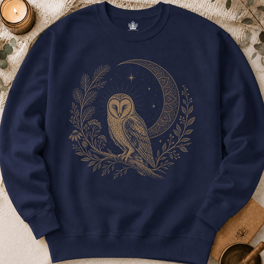 Barn Owl Mandala Moon Sweatshirt