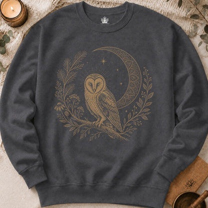 Barn Owl Mandala Moon Sweatshirt