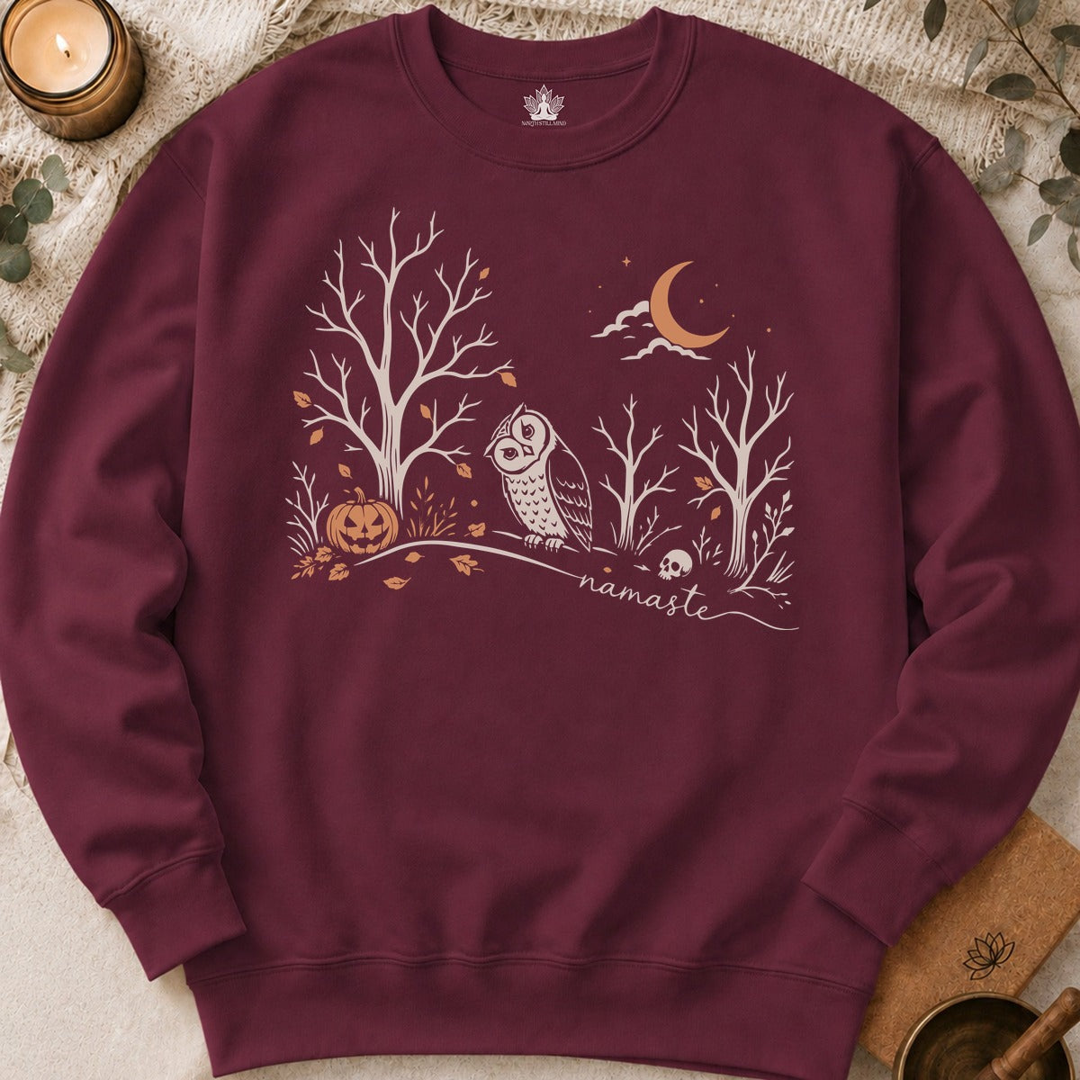 Namaste Forest Owl Halloween Edition Sweatshirt