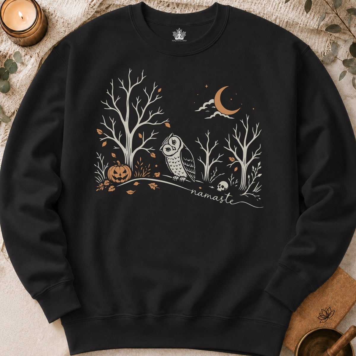 Namaste Forest Owl Halloween Edition Sweatshirt