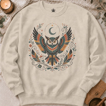 Boho Owl & Feathers Sweatshirt