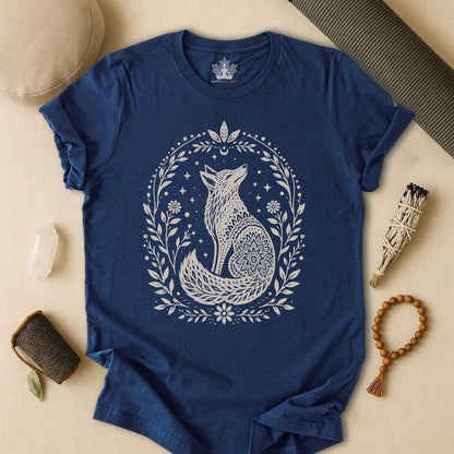 Boho Mandala Fox Linocut Tee