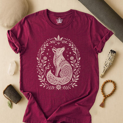 Boho Mandala Fox Linocut Tee