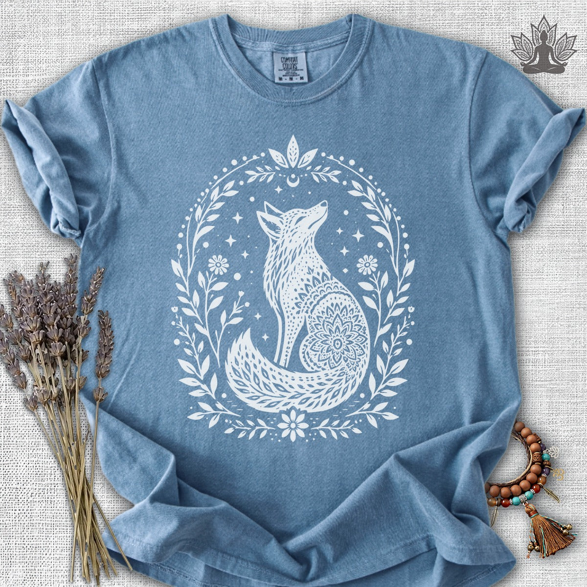 Boho Mandala Fox Linocut Comfort Colors® Tee