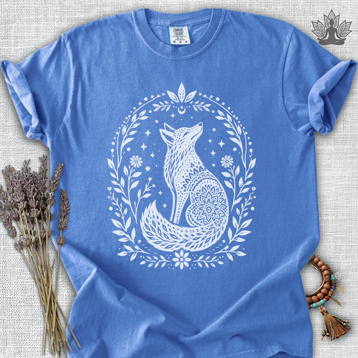 Boho Mandala Fox Linocut Comfort Colors® Tee
