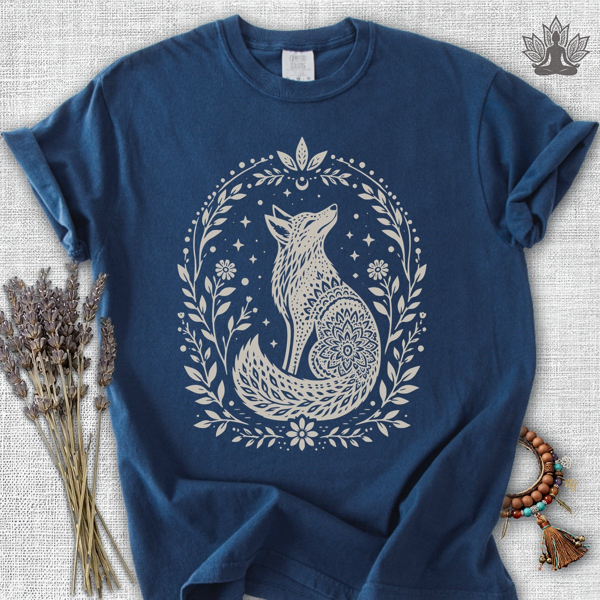 Boho Mandala Fox Linocut Comfort Colors® Tee