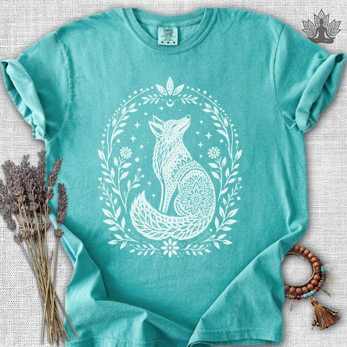 Boho Mandala Fox Linocut Comfort Colors® Tee