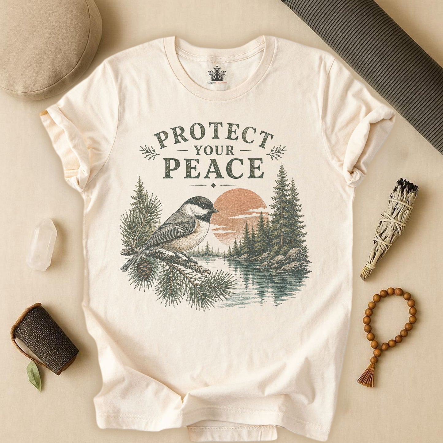 Protect Your Peace Retro Chickadee Tee