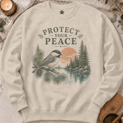 Protect Your Peace Retro Chickadee Sweatshirt