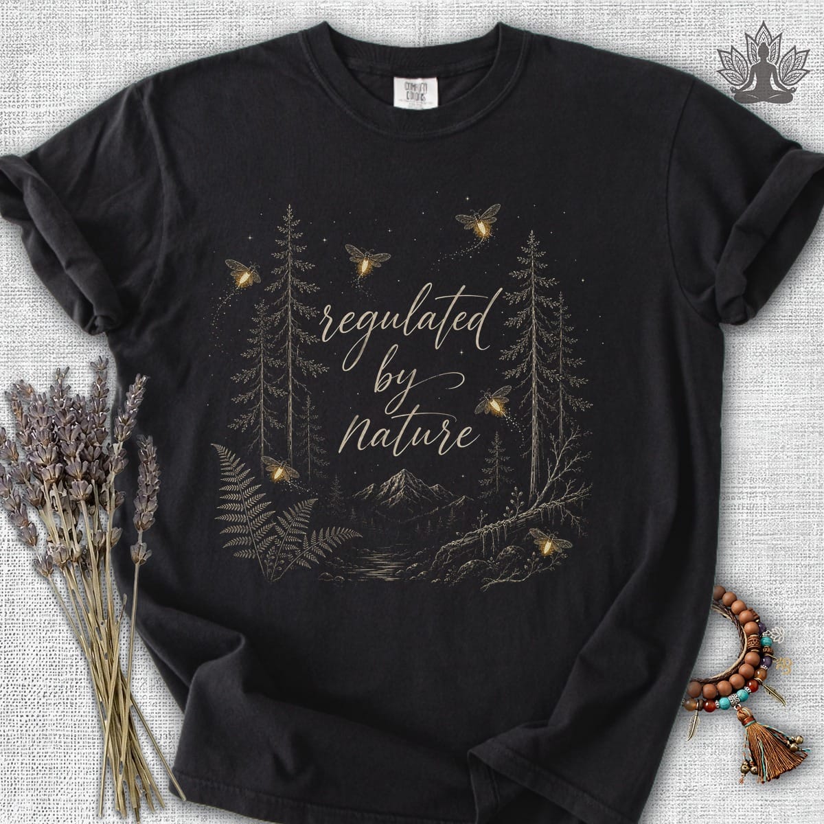 Printify T-Shirt Regulated By Nature Fireflies Comfort Colors® Tee Regulated By Nature Fireflies Comfort Colors® Tee