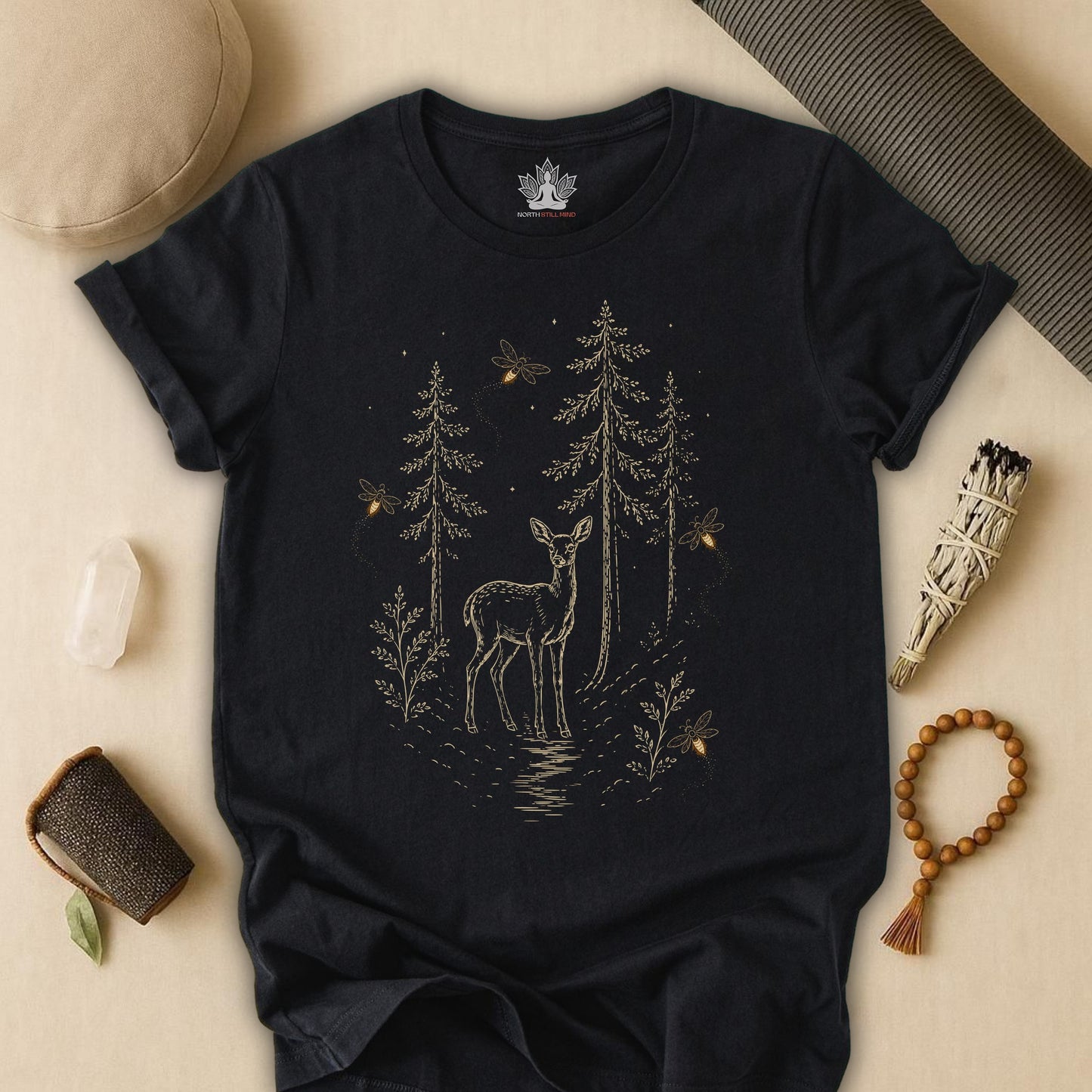 The Quiet Path Doe & Fireflies Tee