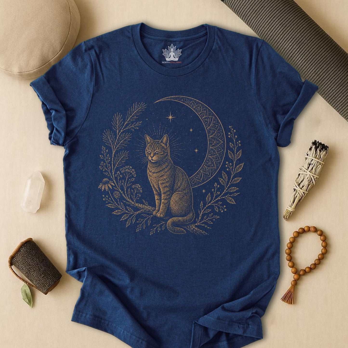 Cat Mandala Moon Tee