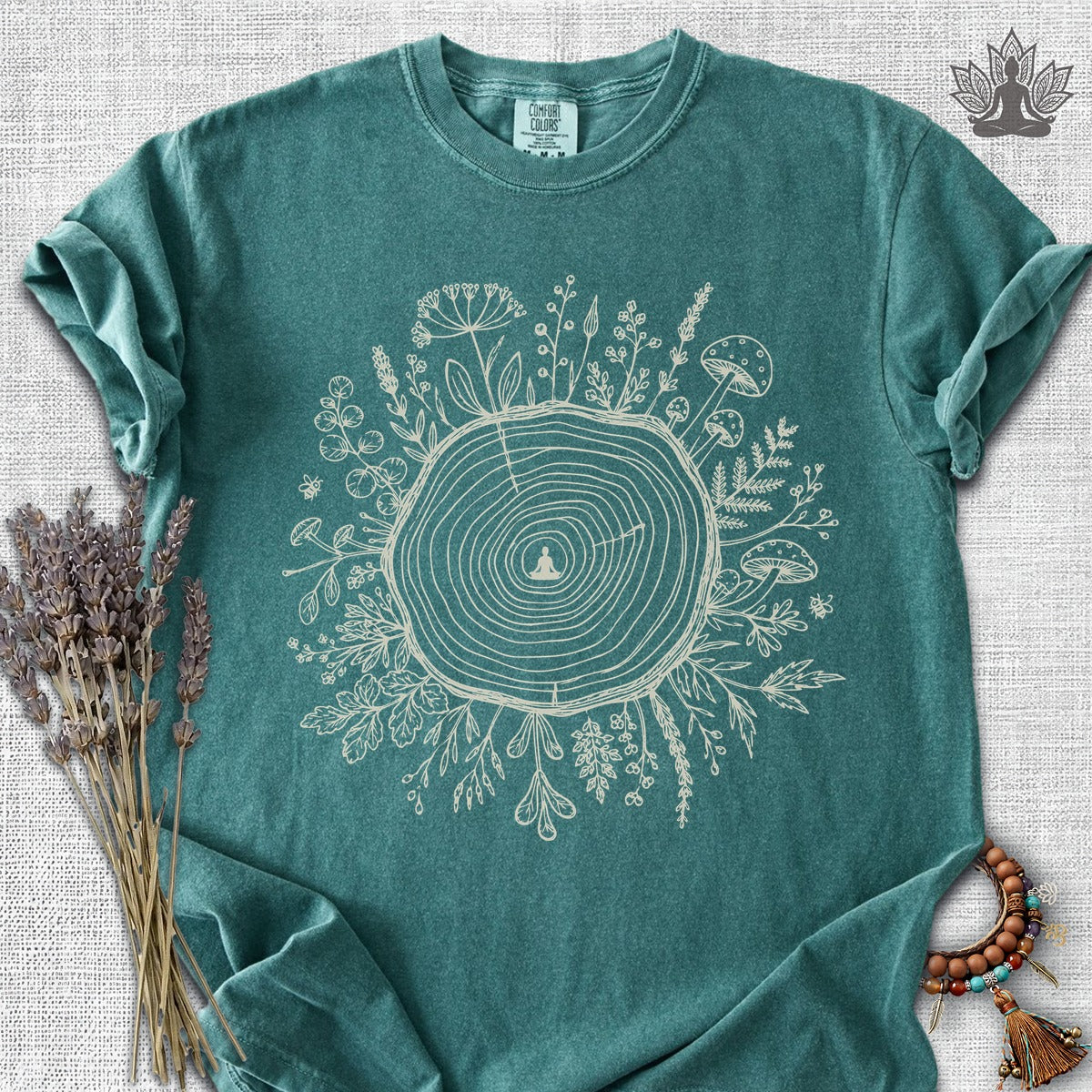 The Quiet Center Botanical Comfort Colors® Tee