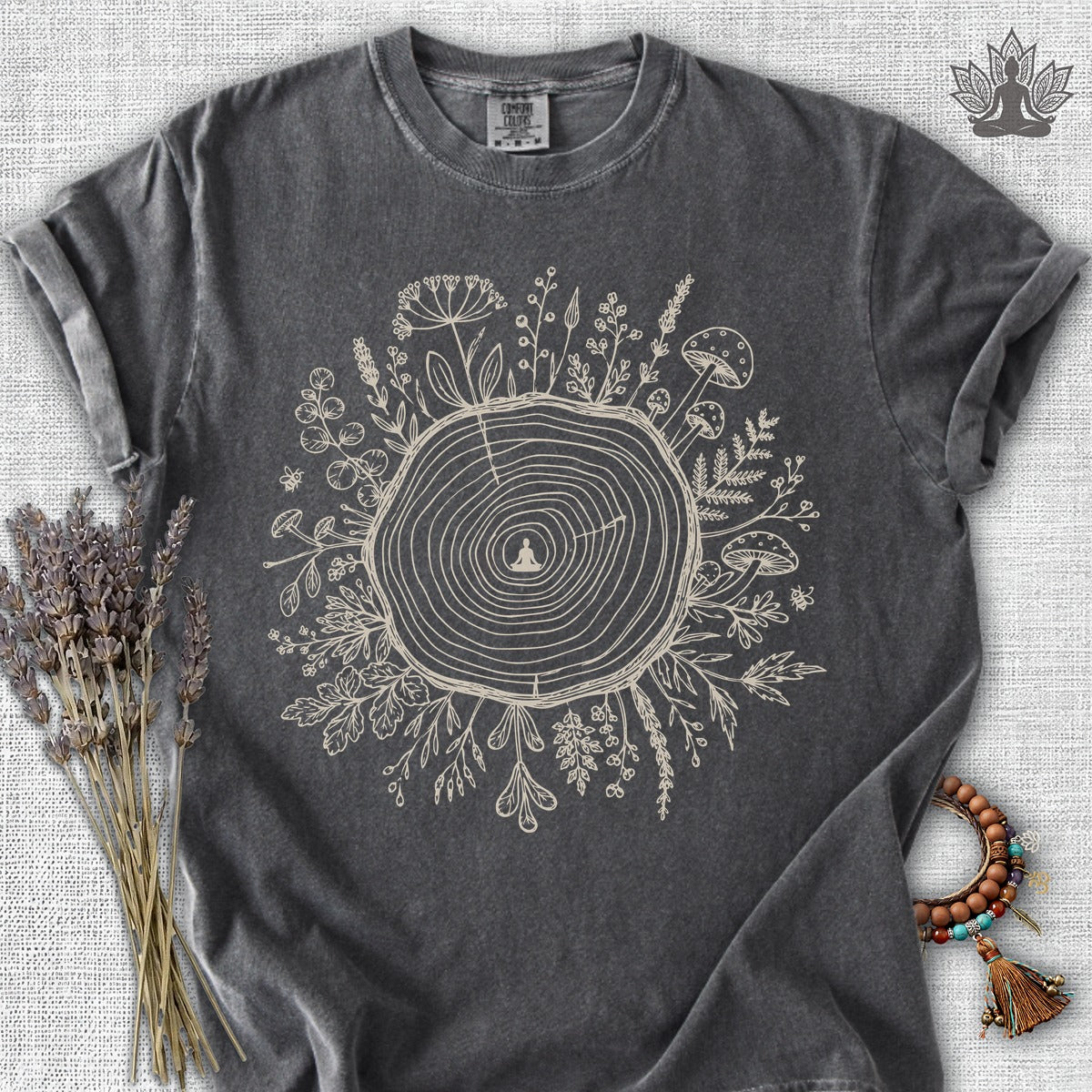 The Quiet Center Botanical Comfort Colors® Tee