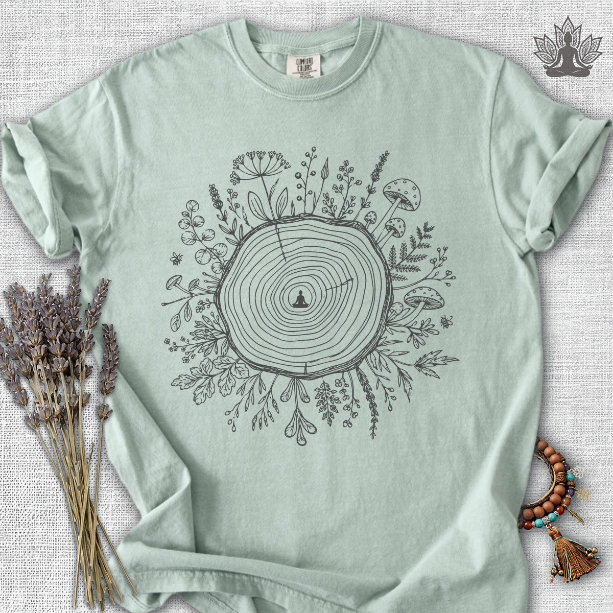 The Quiet Center Botanical Comfort Colors® Tee