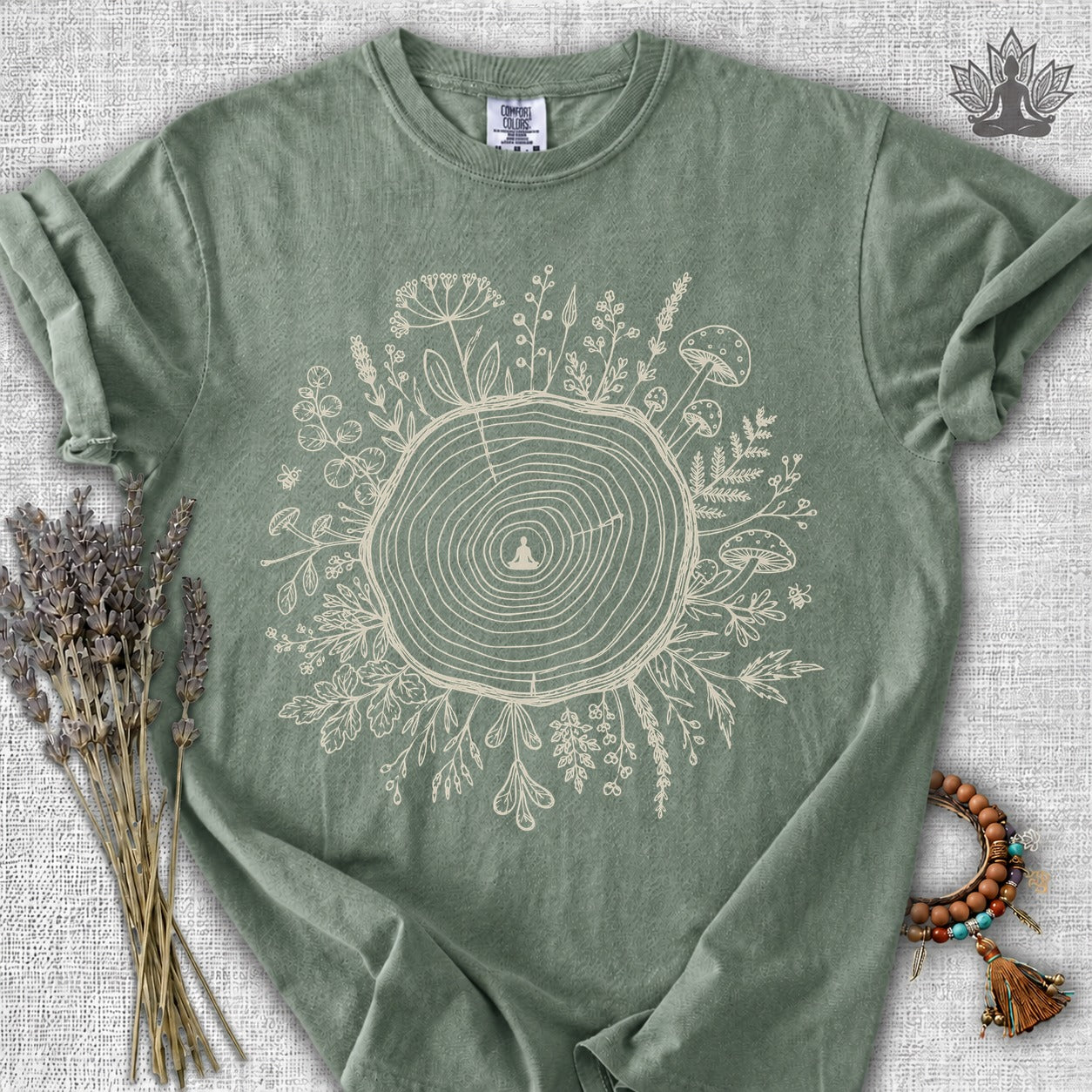 The Quiet Center Botanical Comfort Colors® Tee