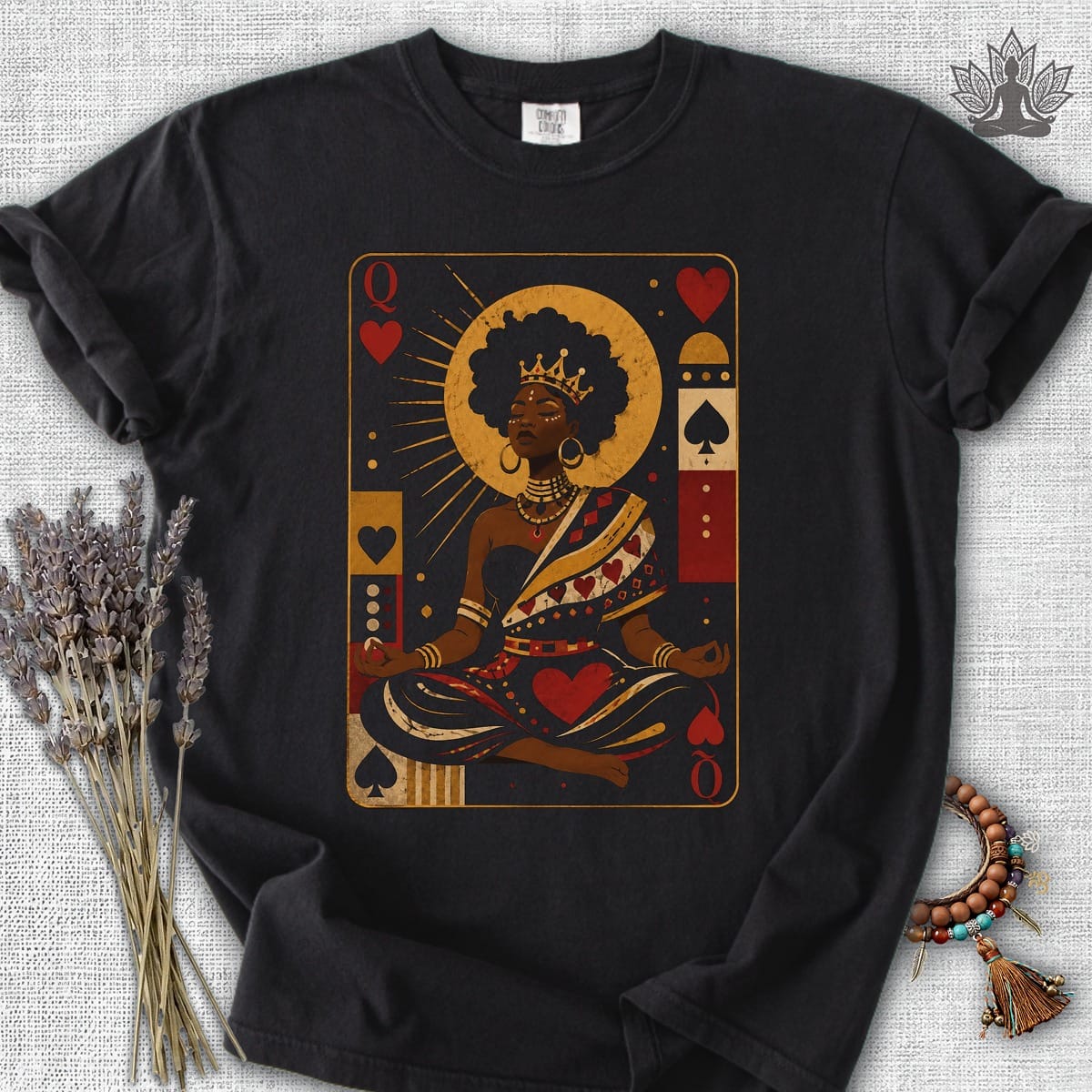Printify T-Shirt Meditating Queen of Hearts Comfort Colors® Tee Meditating Queen of Hearts Comfort Colors® Tee