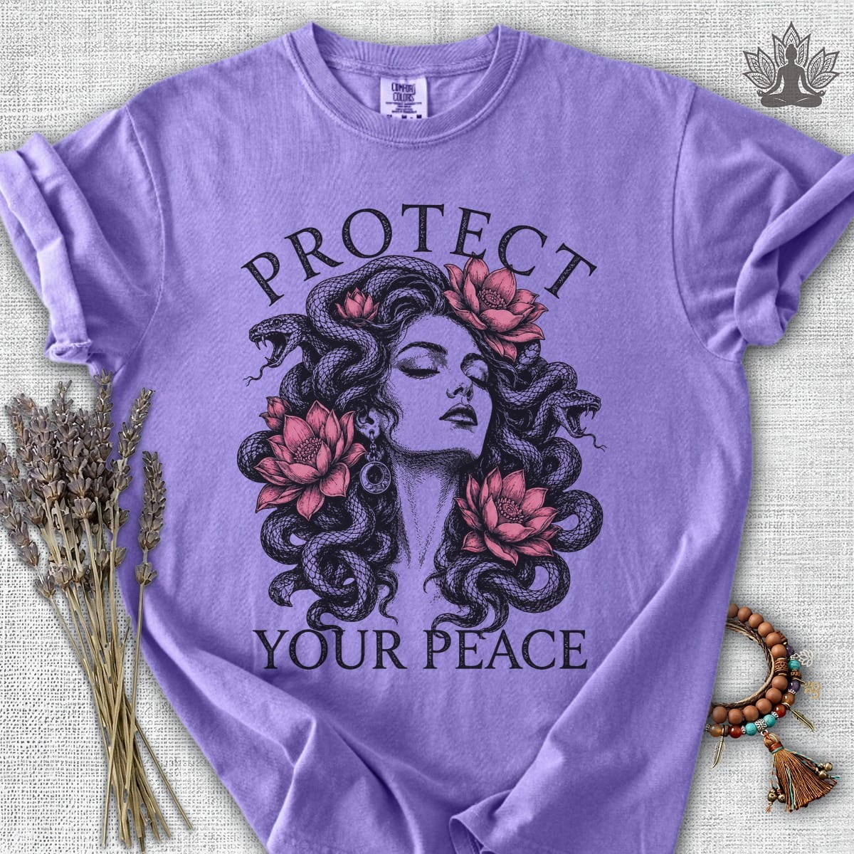 Printify T-Shirt Protect Your Peace Medusa Comfort Colors® Tee Protect Your Peace Medusa Comfort Colors® Tee