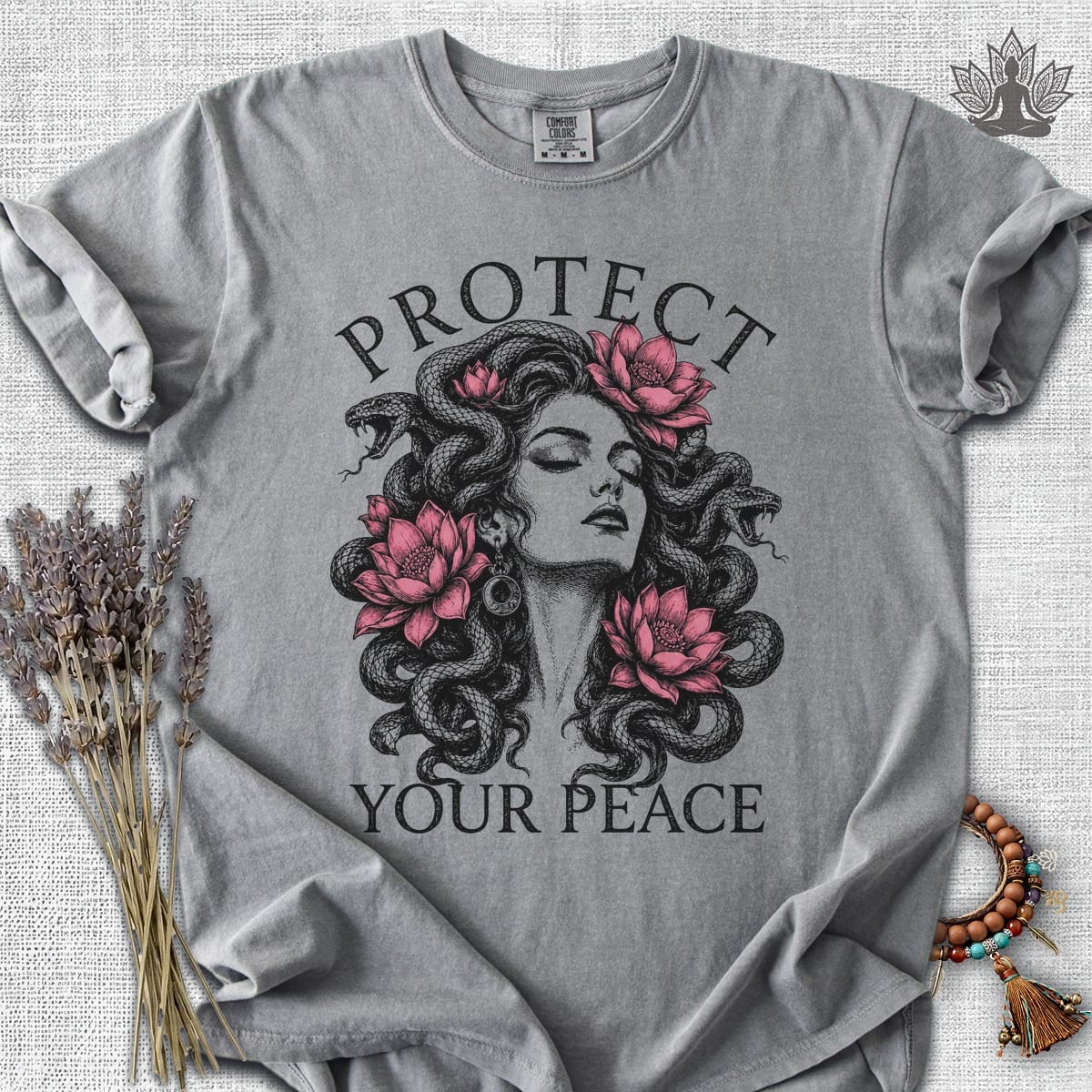 Printify T-Shirt Protect Your Peace Medusa Comfort Colors® Tee Protect Your Peace Medusa Comfort Colors® Tee