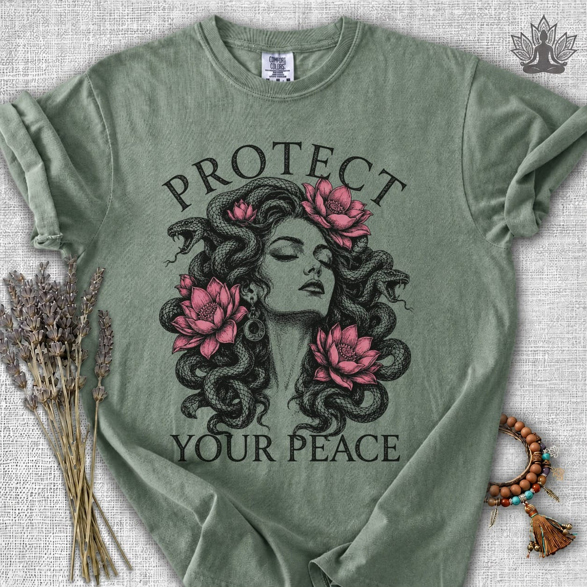 Printify T-Shirt Protect Your Peace Medusa Comfort Colors® Tee Protect Your Peace Medusa Comfort Colors® Tee